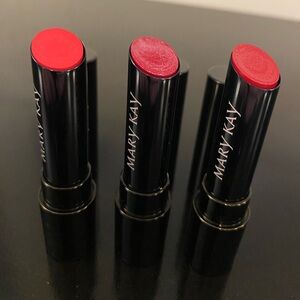 Mary Kay Supreme Hydrating Lipstick Party Trio: Red, Pink, and Fuschia
